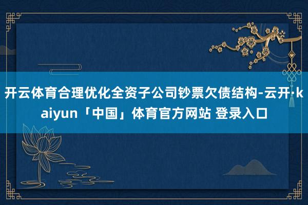开云体育合理优化全资子公司钞票欠债结构-云开·kaiyun「中国」体育官方网站 登录入口