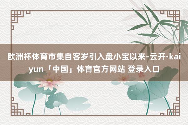 欧洲杯体育市集自客岁引入盘小宝以来-云开·kaiyun「中国」体育官方网站 登录入口