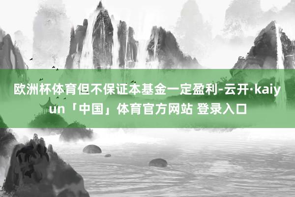 欧洲杯体育但不保证本基金一定盈利-云开·kaiyun「中国」体育官方网站 登录入口